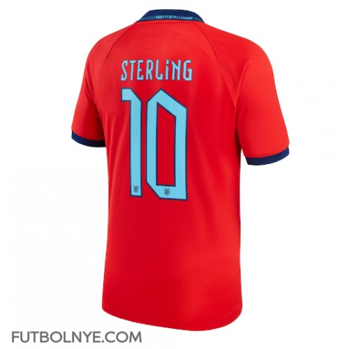 Camiseta Inglaterra Raheem Sterling #10 Visitante Equipación Mundial 2022 manga corta